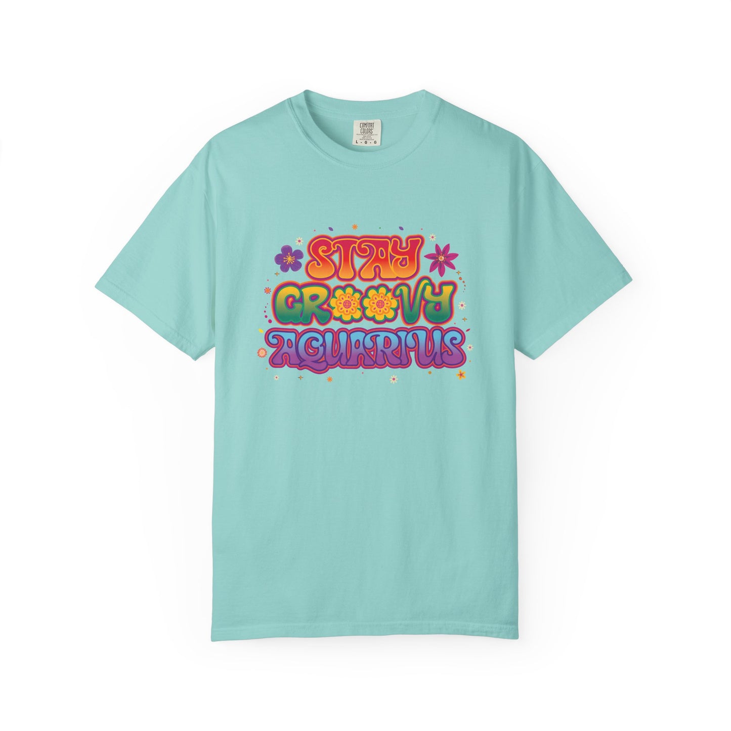 Stay Groovy Aquarius – Retro Flower Power Tee