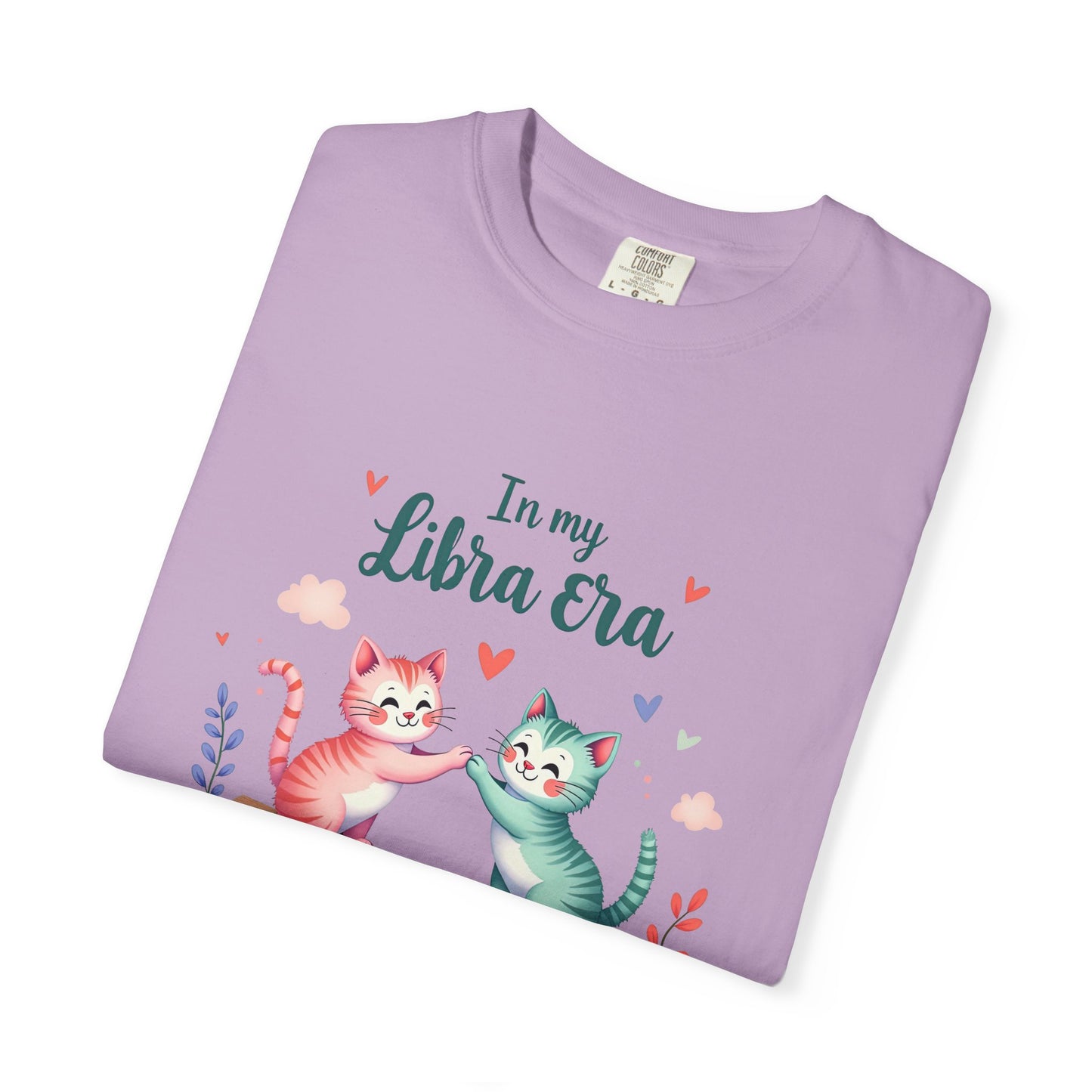 In My Libra Era Tee – Funny Colorful Zodiac Cat Shirt