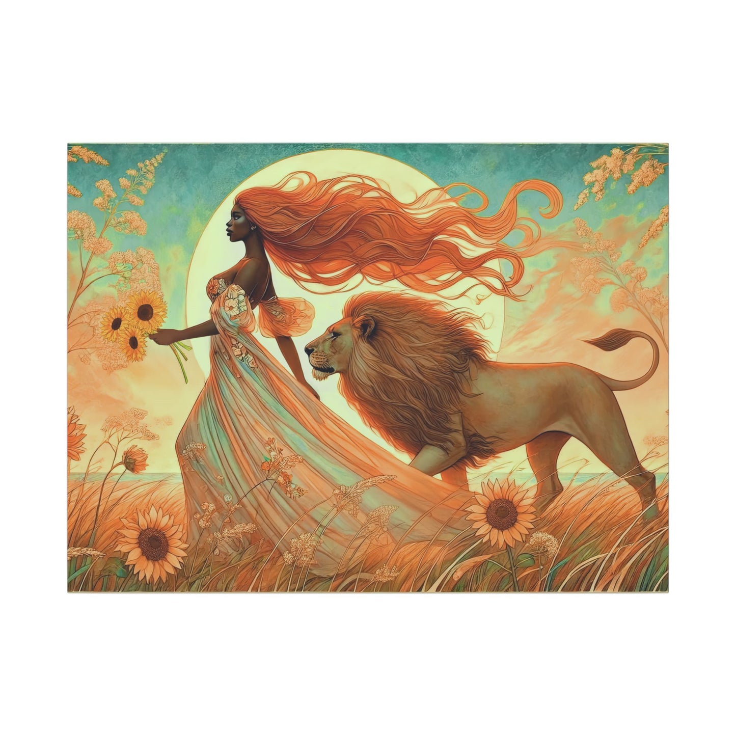 Leo Radiance – Regal Majesty Zodiac Canvas Wall Art