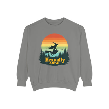 Hexually Active Unisex Crewneck – Sassy Retro Comfort Colors Midweight Sweatshirt