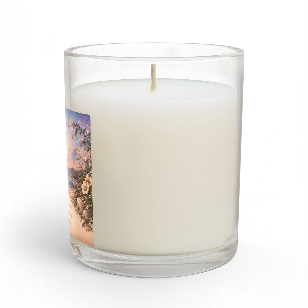 Personalized Cancer Zodiac Candle | Ocean Floral Astrology Candle 11oz