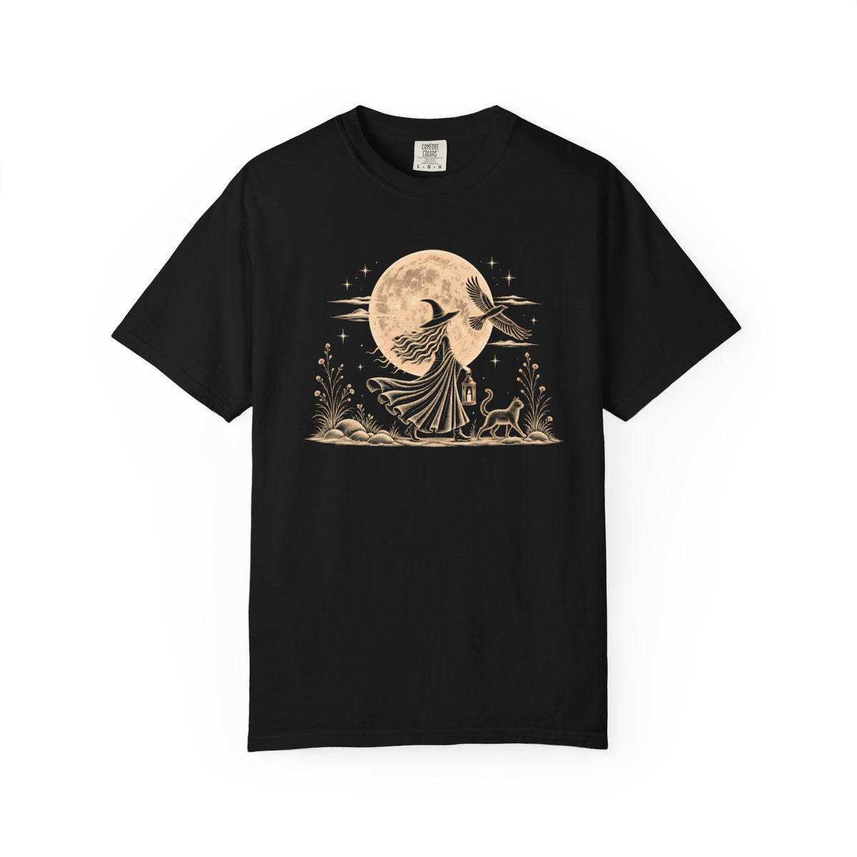 Mystical Moon Witch T-Shirt | Vintage Celestial Spiritual Feminist Tee