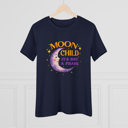 Moon Child It's Not A Phase Women’s Relaxed Tee – Empowering Celestial Colorful Shirt