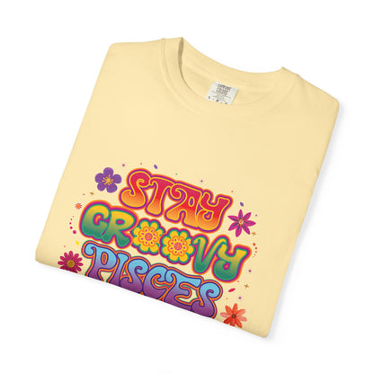 Stay Groovy Pisces - Retro Flower Power Zodiac Tee