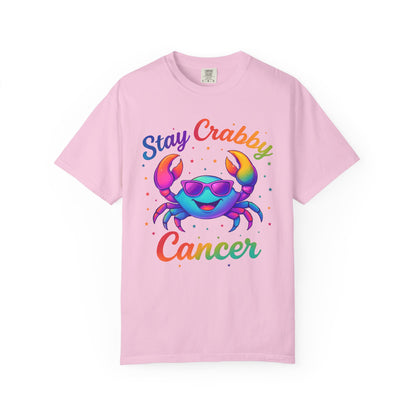 Stay Crabby Cancer – Rainbow Retro Crab