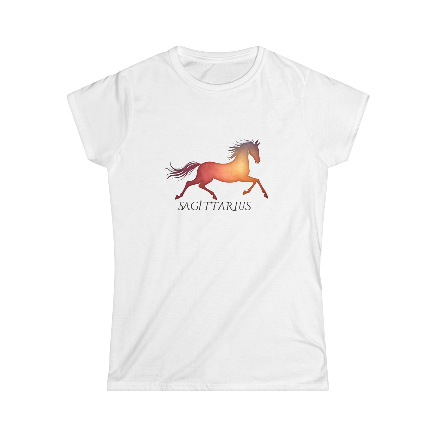 Sagittarius Women’s Softstyle Tee – Empowering Celestial Horse Zodiac Shirt