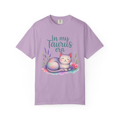 In My Taurus Era – Colorful Zodiac Cat Tee