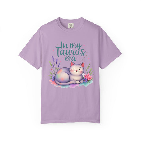In My Taurus Era – Colorful Zodiac Cat Tee