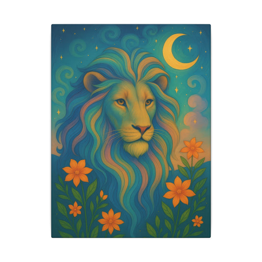 Starlit Lion – Regal Radiance Wall Art (Leo Inspired)
