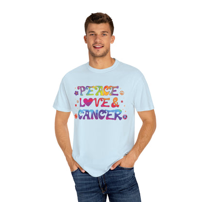 Peace Love & Cancer – Groovy Zodiac Retro Tee