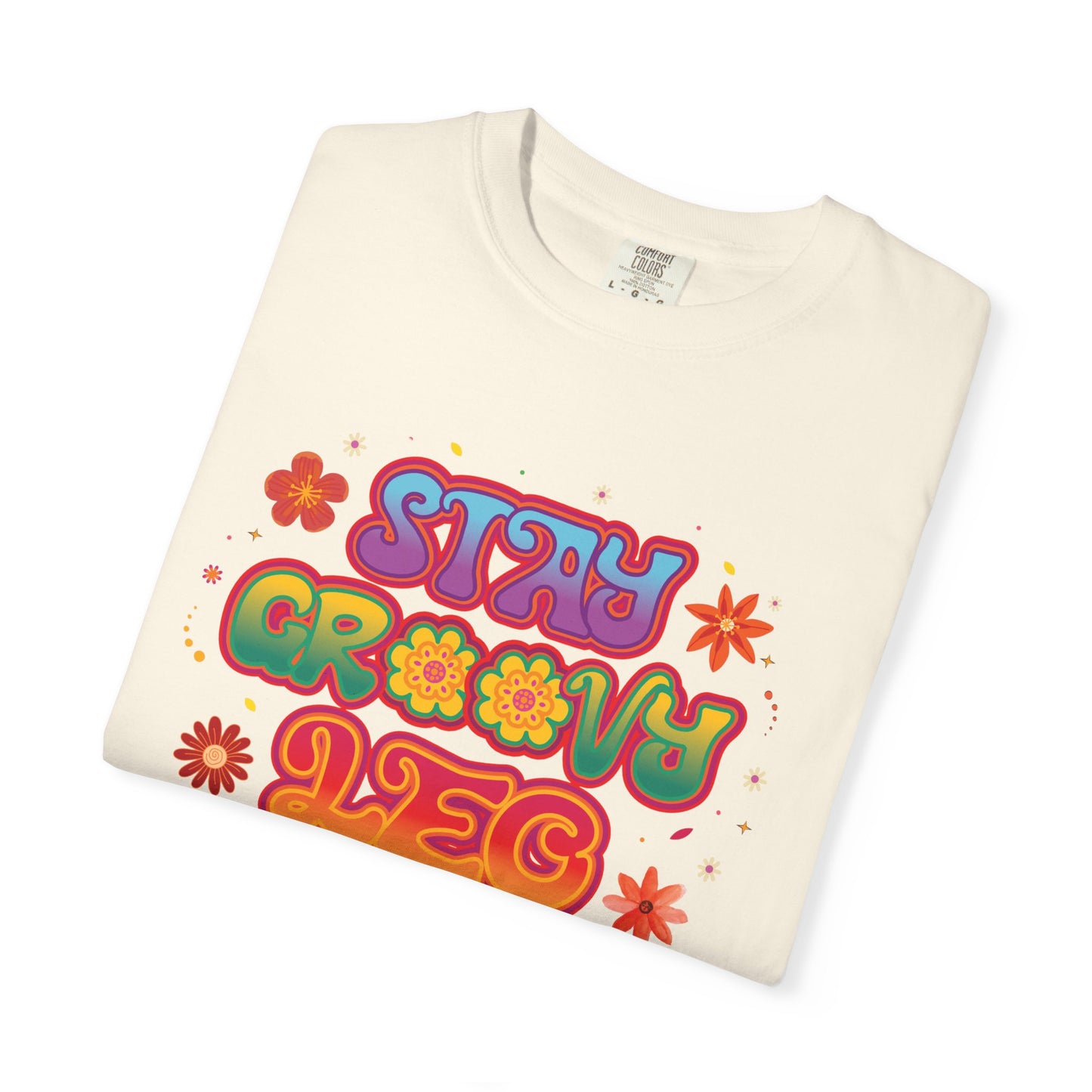 Stay Groovy Leo – Retro Zodiac Flower Power Tee