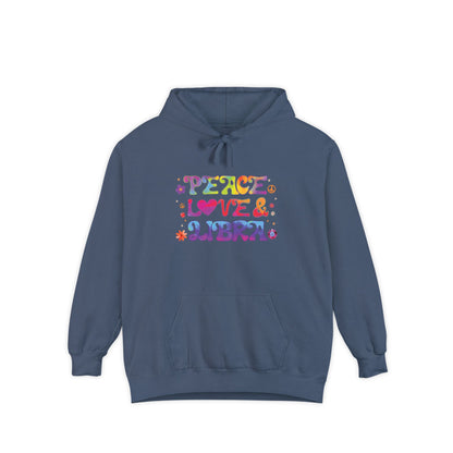 Peace Love & Libra Unisex Hoodie – Groovy Retro Comfort Colors Midweight Hoodie