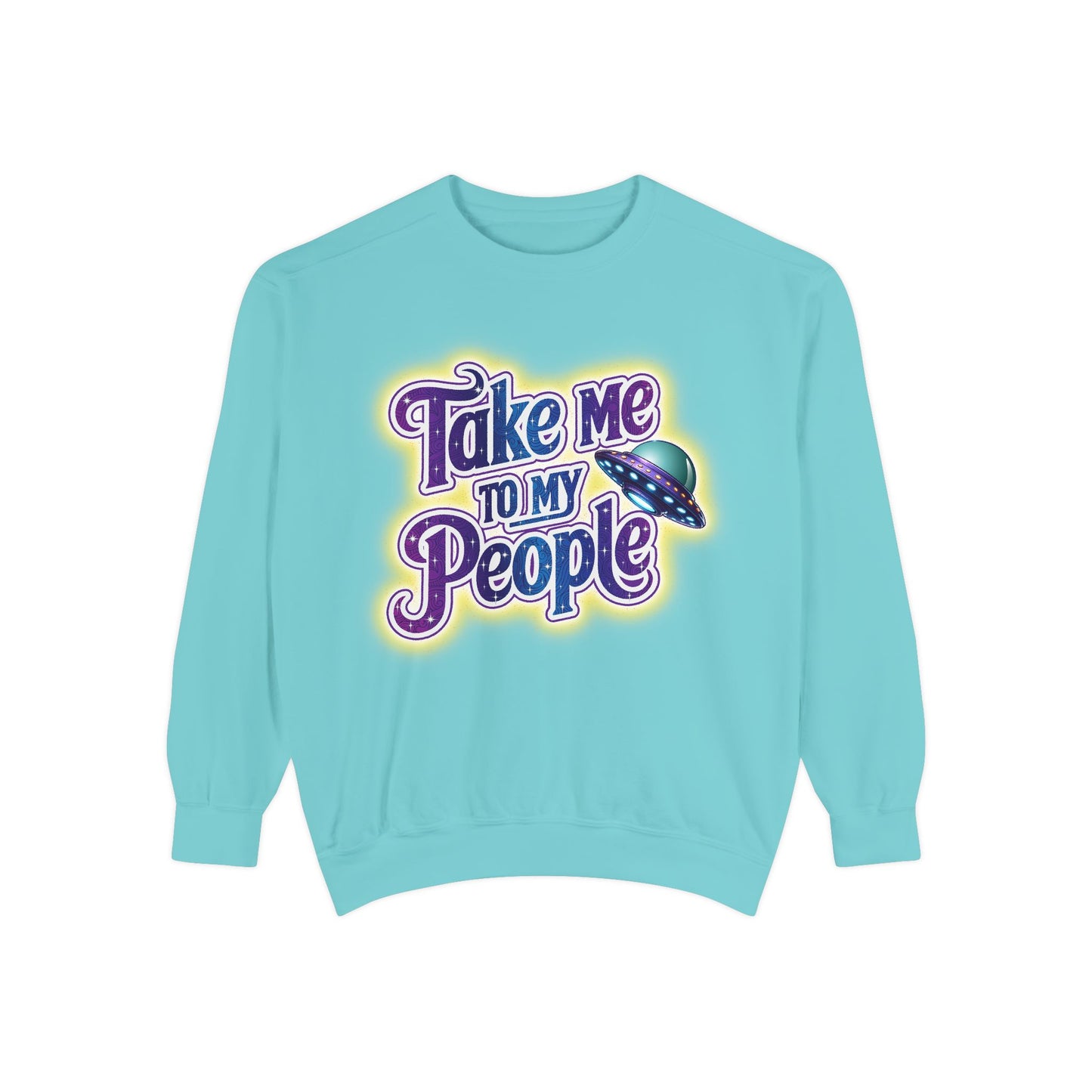 Take Me To My People Sweatshirt – Retro UFO Alien Pullover