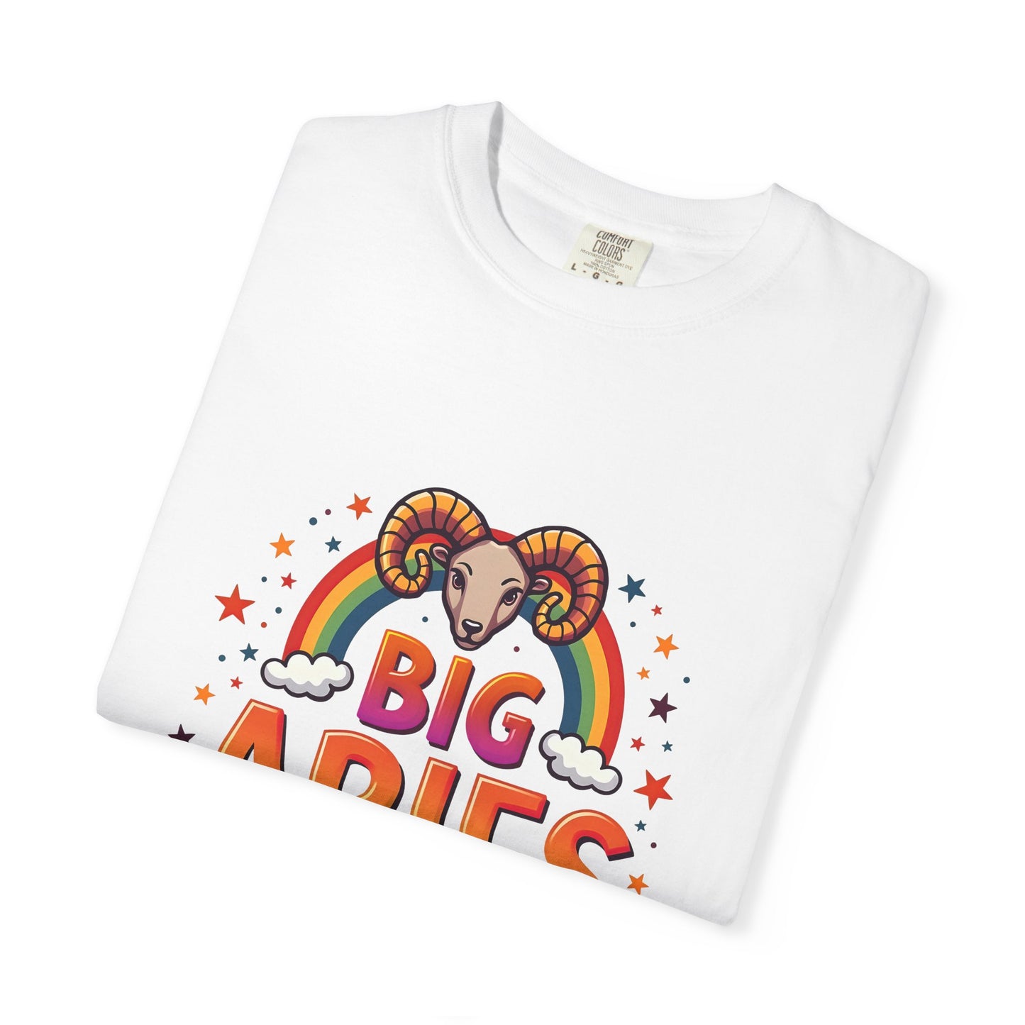 Big Aries Energy T-Shirt | Astrology Zodiac Tee | Comfort Colors Aries Shirt | Fire Sign Birthday Gift | Retro Horoscope Graphic Tee for Aries Lovers