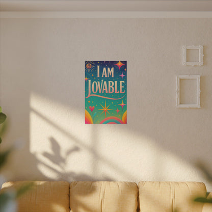 I AM LOVABLE - Colorful Affirmation Wall Art