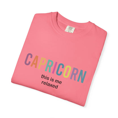 Capricorn This Is Me Relaxed – Funny Minimalist Zodiac Tee