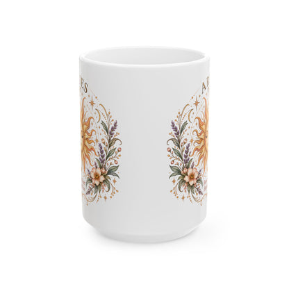 Aries Zodiac Mug 11oz and 15oz | Celestial Astrology Coffee Cup