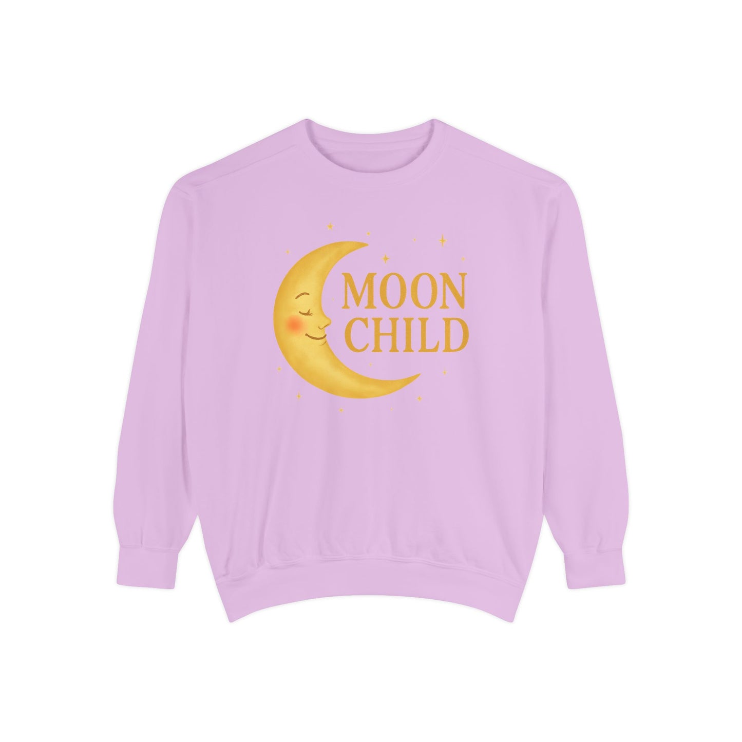 Moon Child Unisex Crewneck – Vibrant Celestial Comfort Colors Midweight Sweatshirt