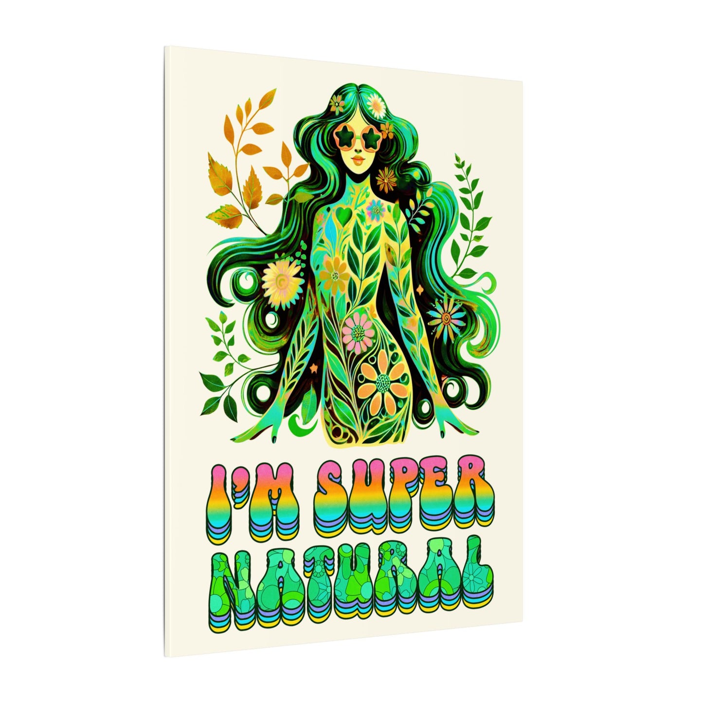 I’m Super Natural – Retro Radiant Affirmation Canvas Wall Art - Enchanted Sky