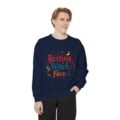 Resting Witch Face Sweatshirt – Retro Halloween Witch Pullover