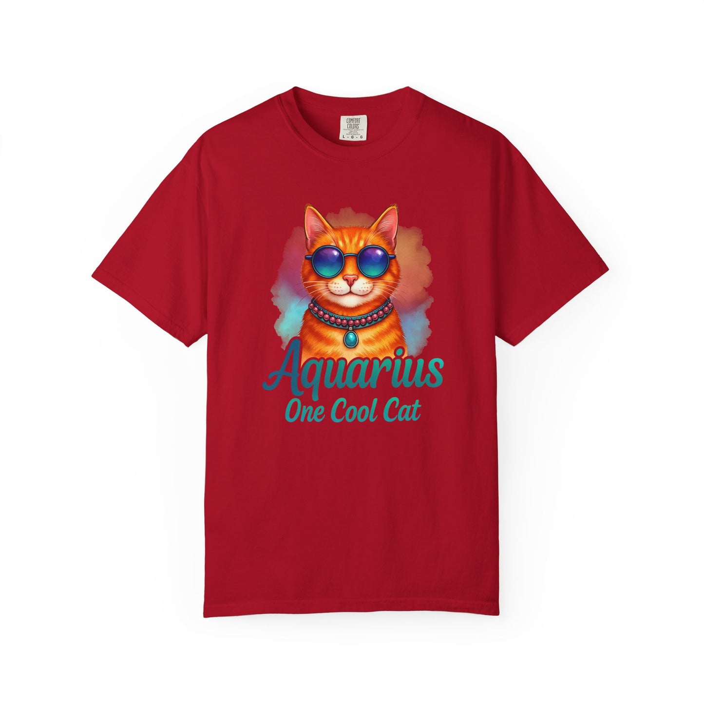 Aquarius One Cool Cat – Zodiac Kitty Vibes Tee
