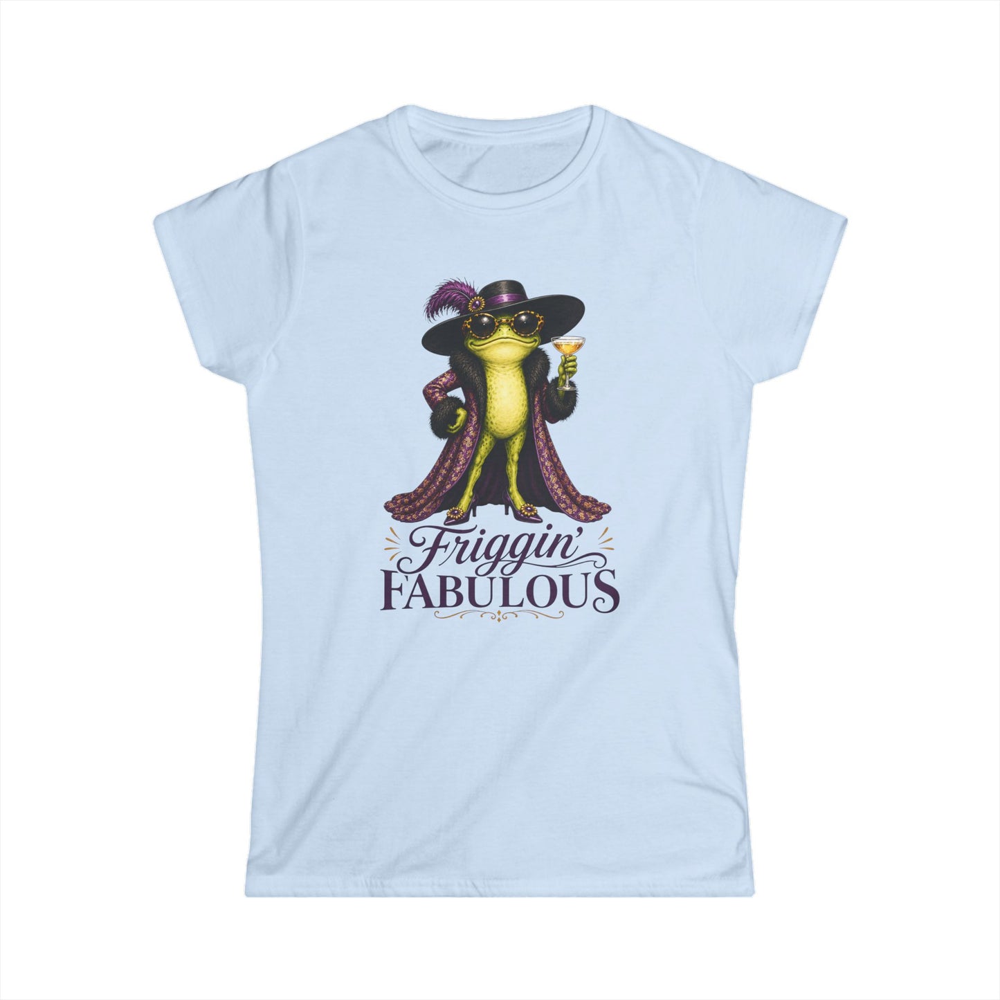 Friggin’ Fabulous Frog Shirt - Funny Fashion Frog Affirmation Tee for Women - Glam Frog Graphic Shirt