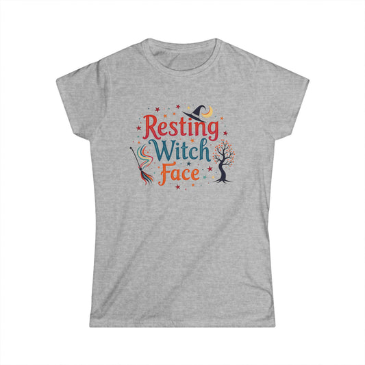 Resting Witch Face T-Shirt — Funny Halloween Witch Tee for Women