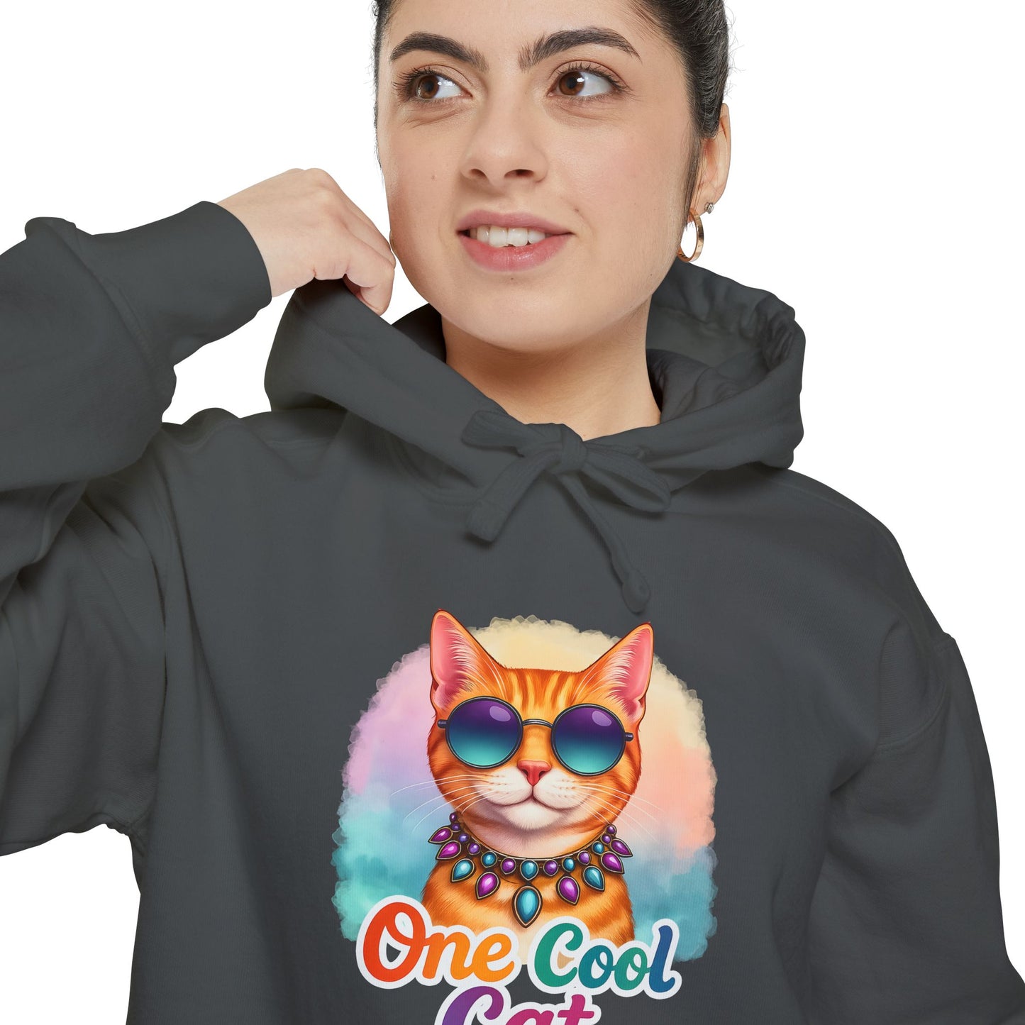 One Cool Cat Unisex Hoodie – Colorful Vibrant Comfort Colors Midweight Hoodie