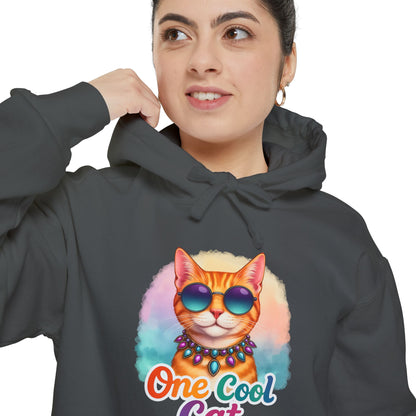 One Cool Cat Unisex Hoodie – Colorful Vibrant Comfort Colors Midweight Hoodie