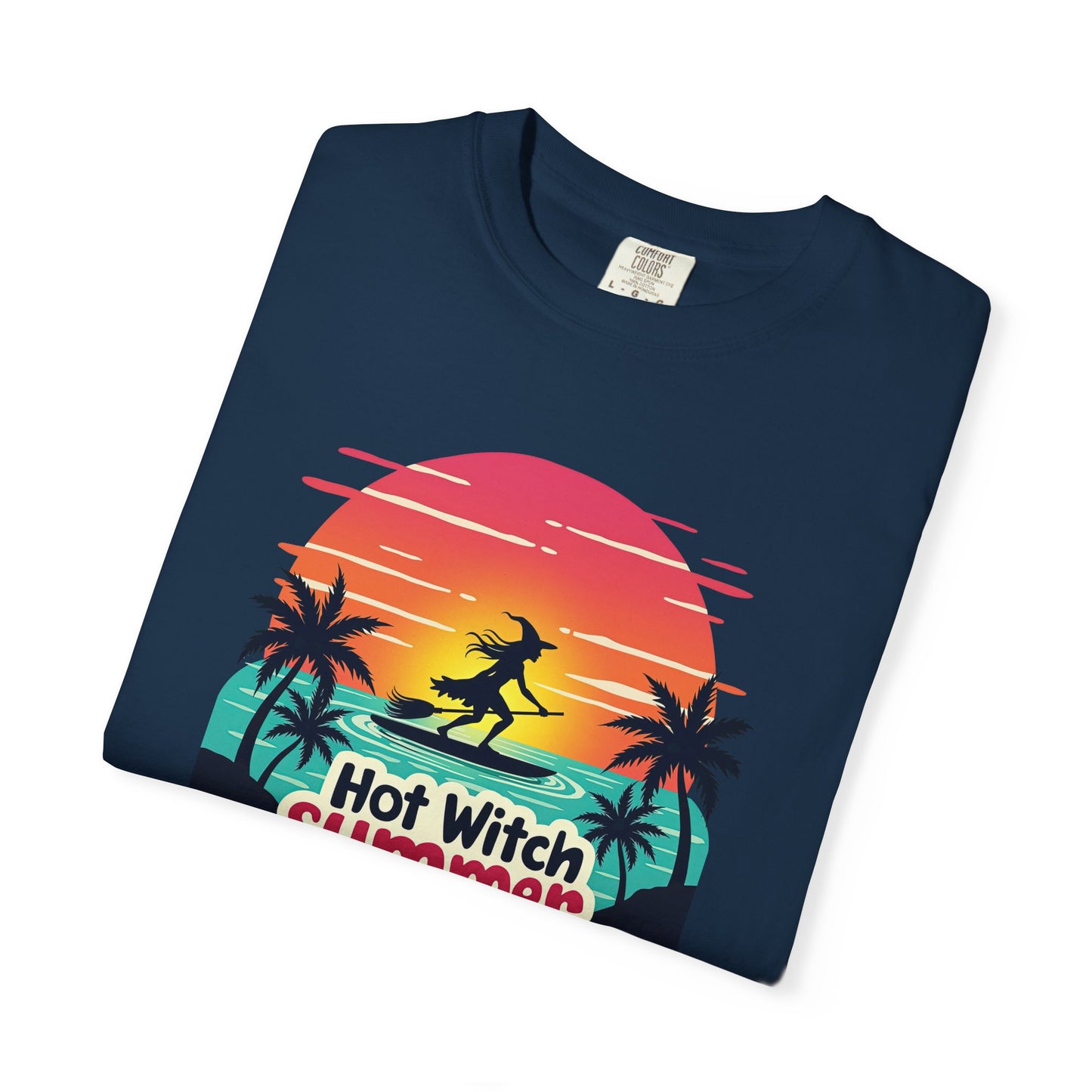 Hot Witch Summer - Surfing Retro Sunset Beach Tee