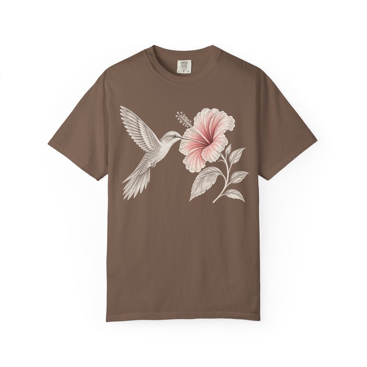 Vintage Hummingbird & Hibiscus Floral T-Shirt