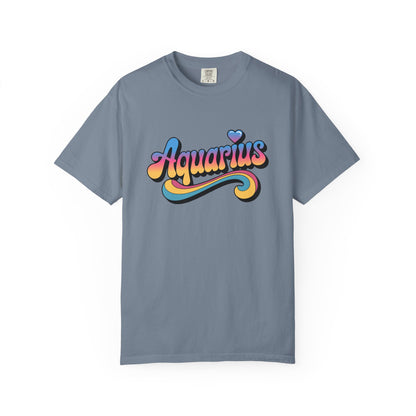 Aquarius – Retro Groovy Zodiac Tee