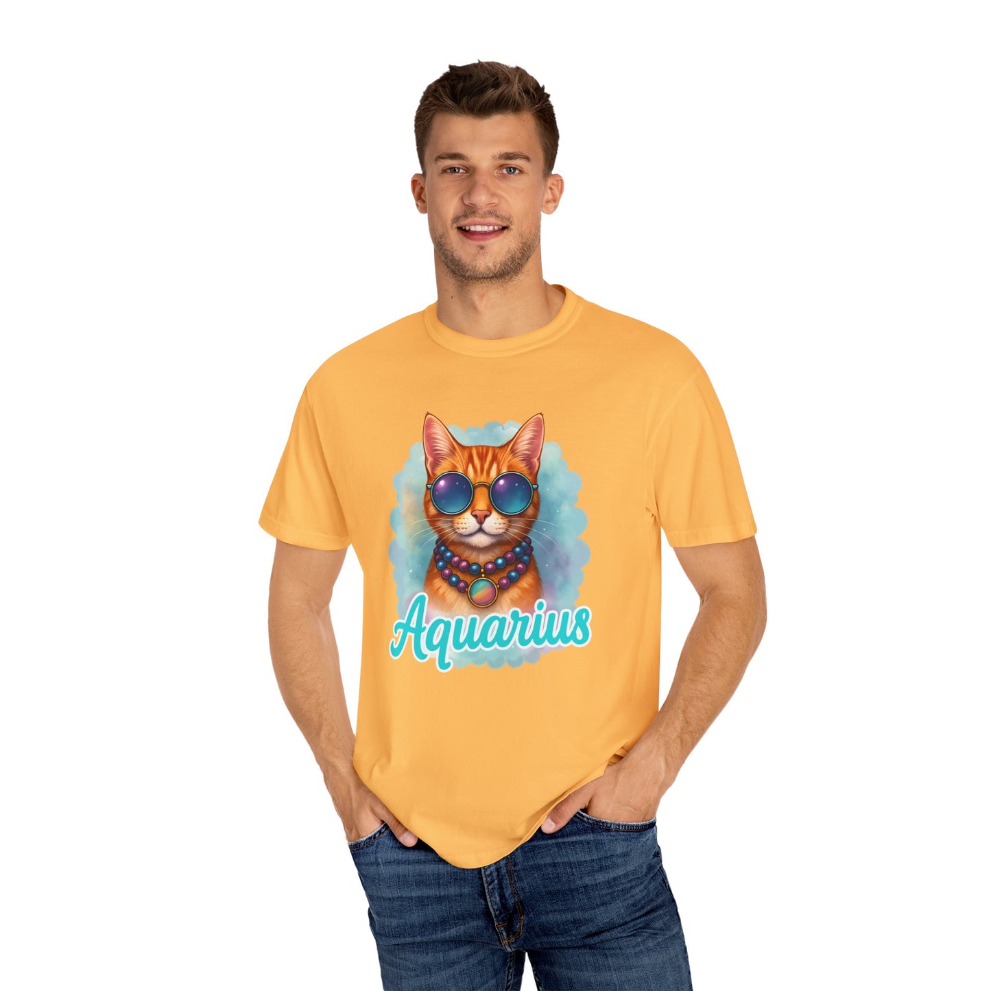 Aquarius – Colorful Cool Cat Zodiac Shirt
