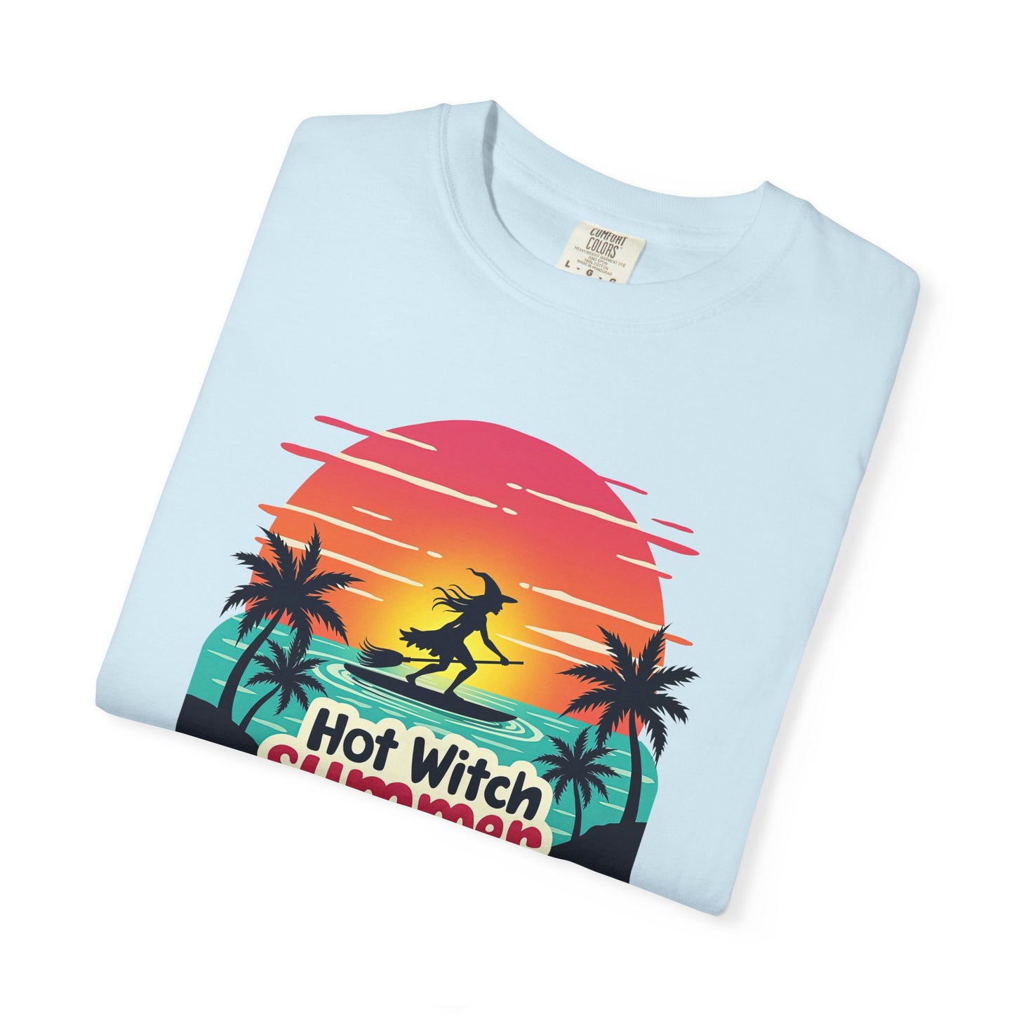 Hot Witch Summer - Surfing Retro Sunset Beach Tee