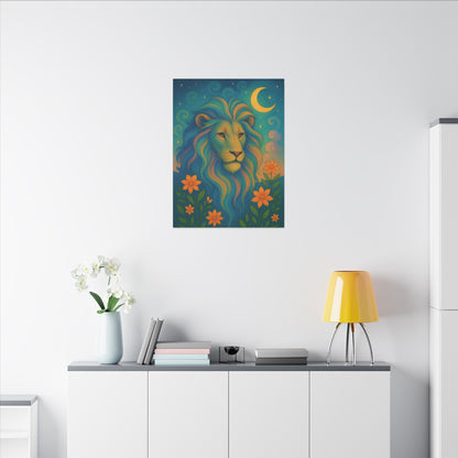 Starlit Lion – Regal Radiance Wall Art (Leo Inspired)