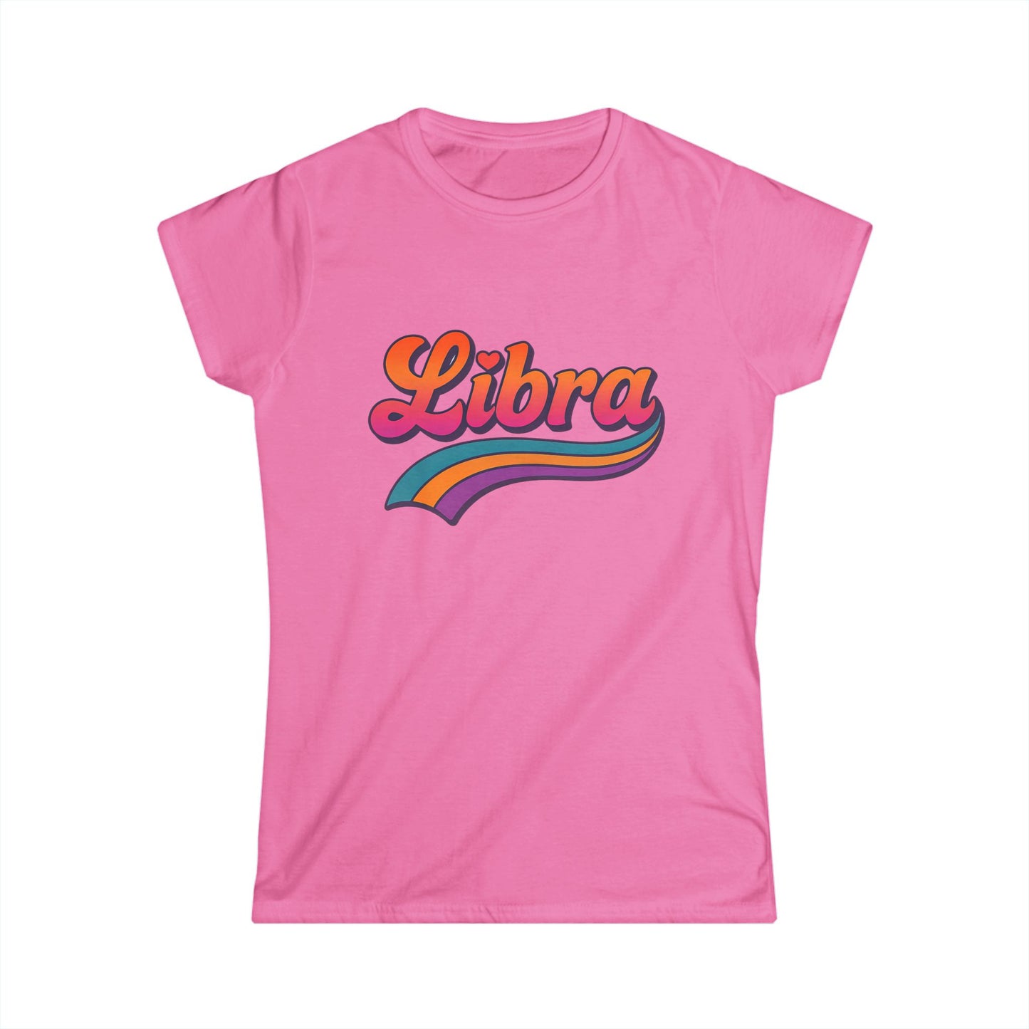 Libra Women’s Softstyle Tee – Empowering Retro Zodiac Colorful Shirt