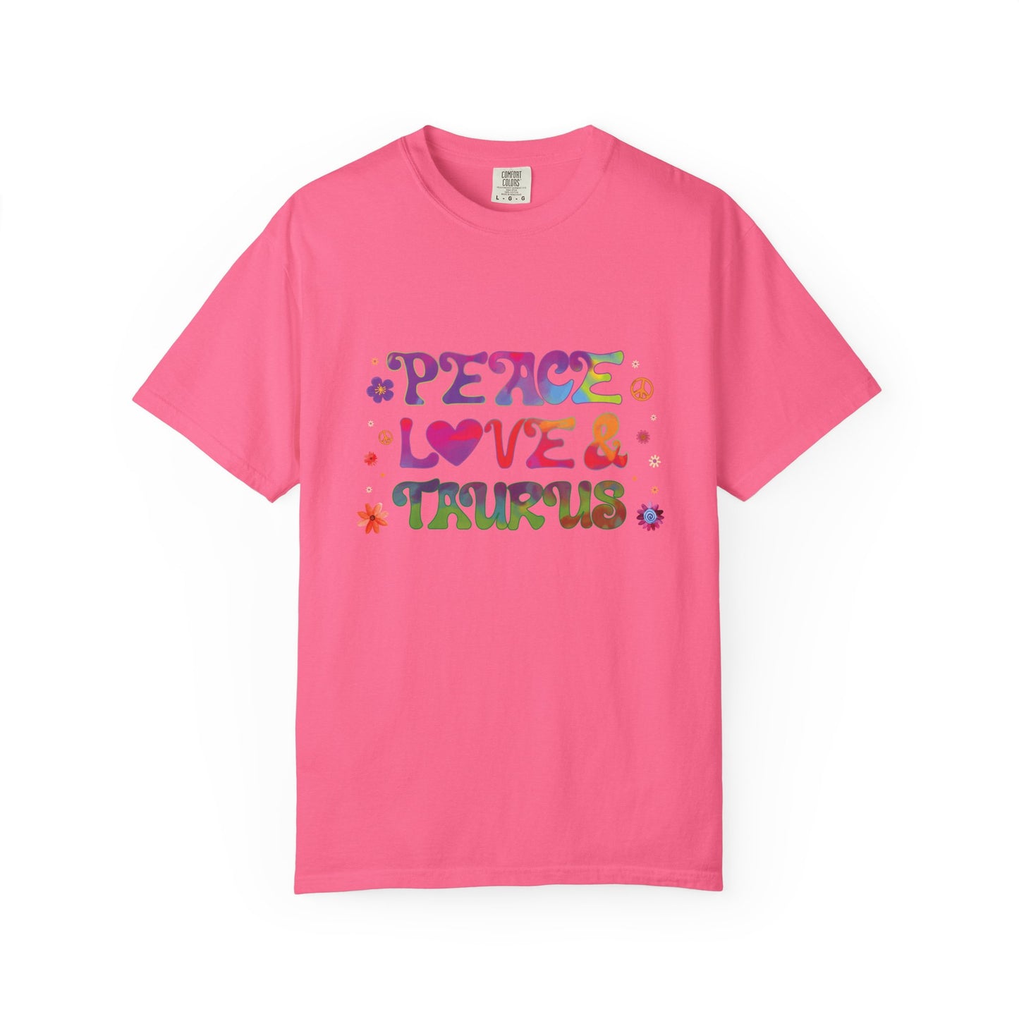 Peace Love & Taurus – Earthy Retro Zodiac Tee