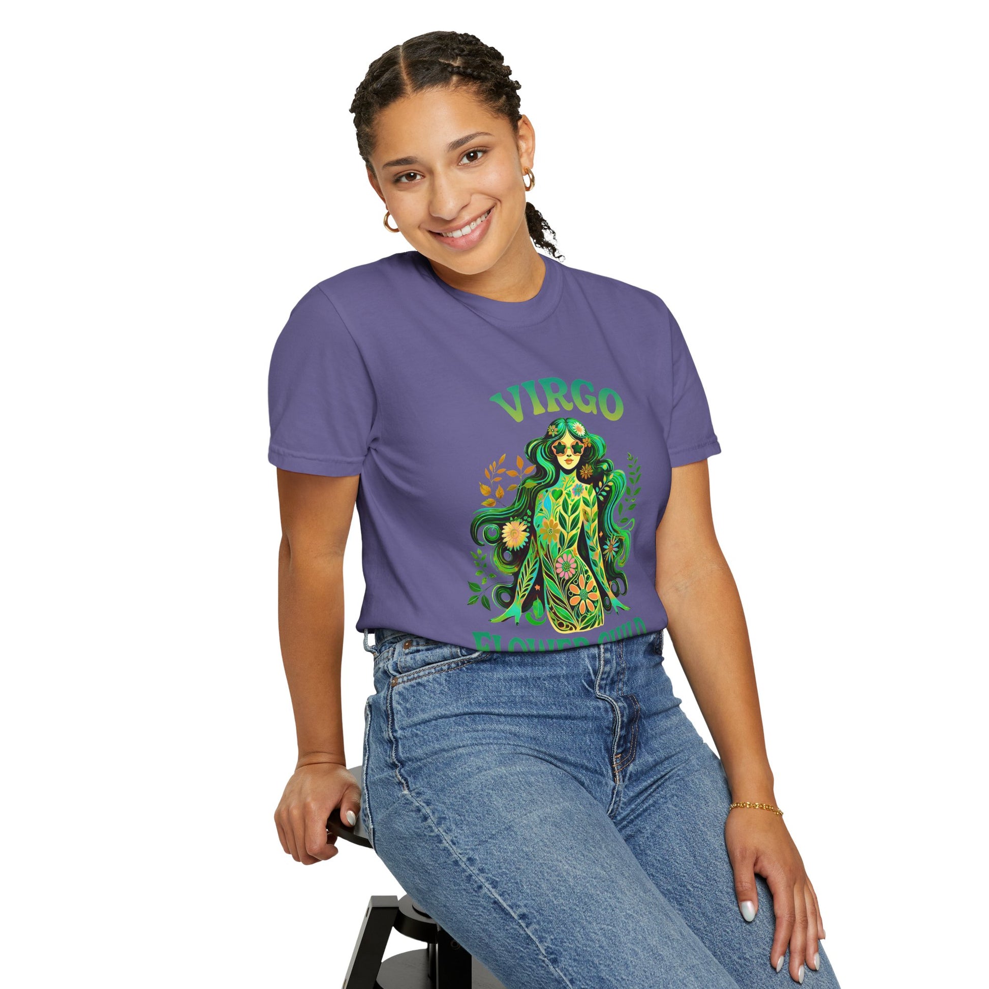 Virgo Flower Child – Vibrant Retro Zodiac Tee