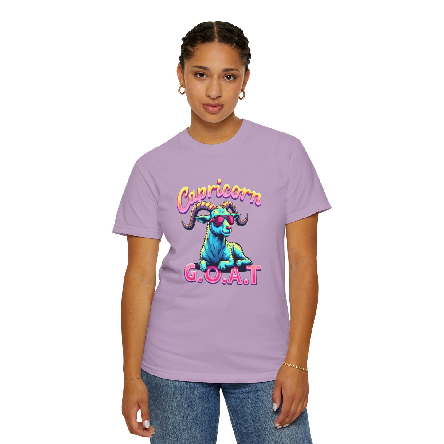 Capricorn G.O.A.T – Retro Neon Astrology Tee