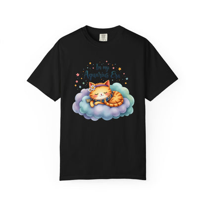 In My Aquarius Era Tee – Colorful Zodiac Cat Shirt