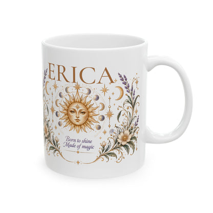 Personalized Boho Celestial Mug, Custom Name Coffee Cup, Sun and Moon Mug, Astrology Gift for Her