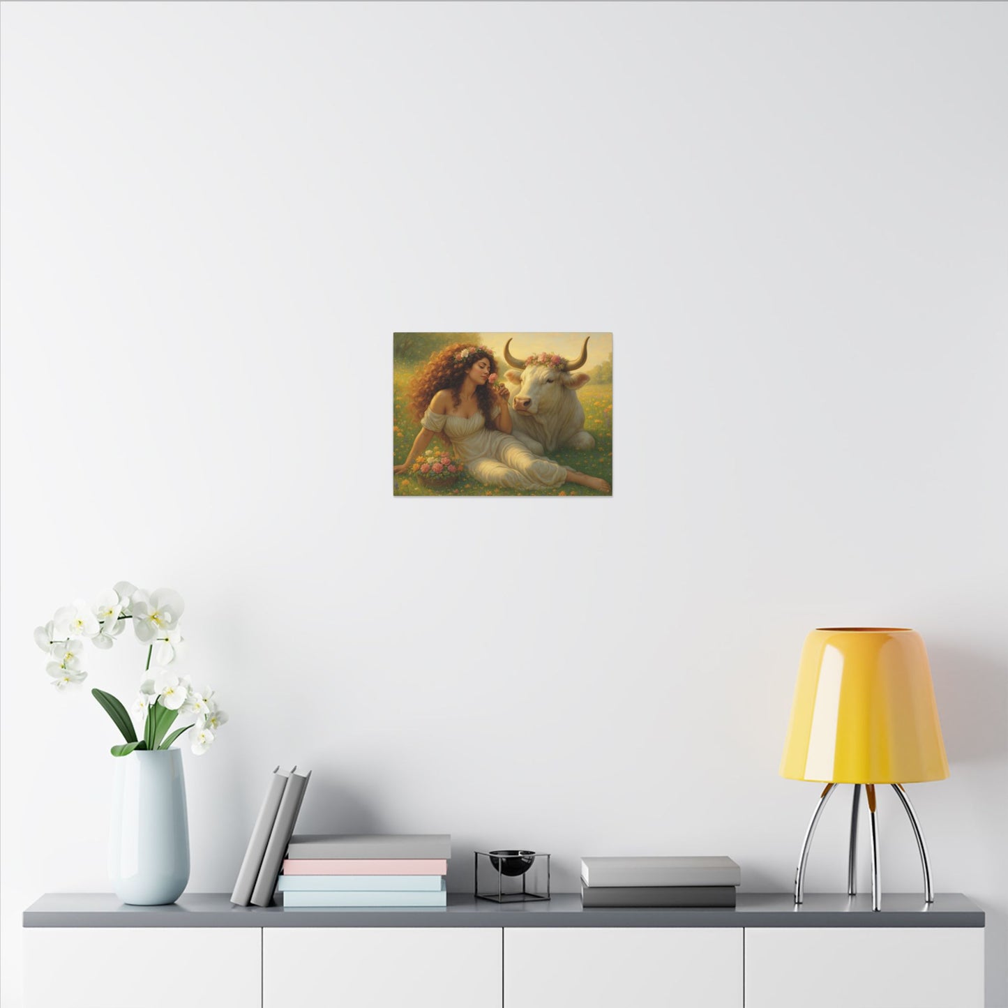 Taurus Zodiac Wall Art, Renaissance Taurus Canvas Print, Astrology Home Decor, Taurus Gift for Her, Celestial Bull Painting, Star Sign Wall Decor