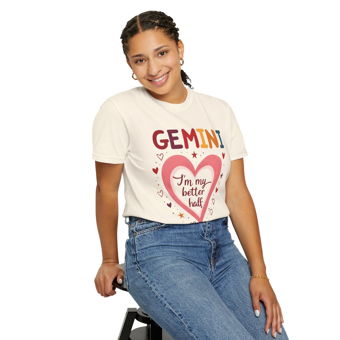 GEMINI I’m My Better Half Tee – Colorful Retro Zodiac Shirt