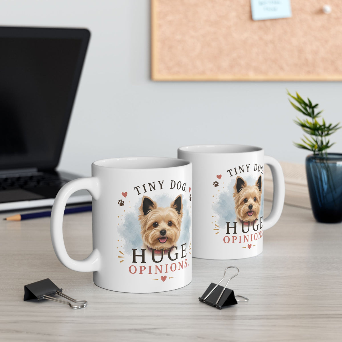 Custom Pet Mug with Photo and Name, Tiny Dog Huge Opinions, Personalized Pet Coffee Cup for Dog Lover, Gift for Dog Mom and Dad