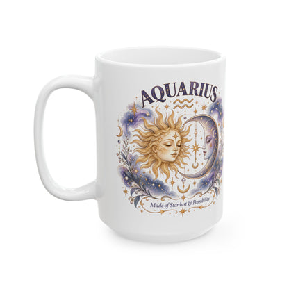 Aquarius Zodiac Mug 11oz and 15oz | Astrology Constellation Coffee Cup