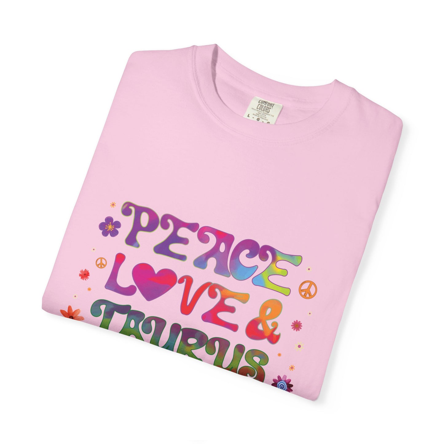 Peace Love & Taurus – Earthy Retro Zodiac Tee