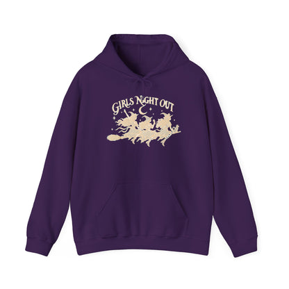Girls Night Out Hoodie | Funny Witches on a Broom Graphic Halloween Pullover