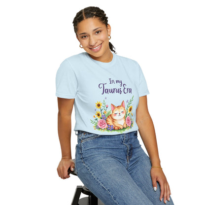 In My Taurus Era Tee – Colorful Zodiac Cat Shirt