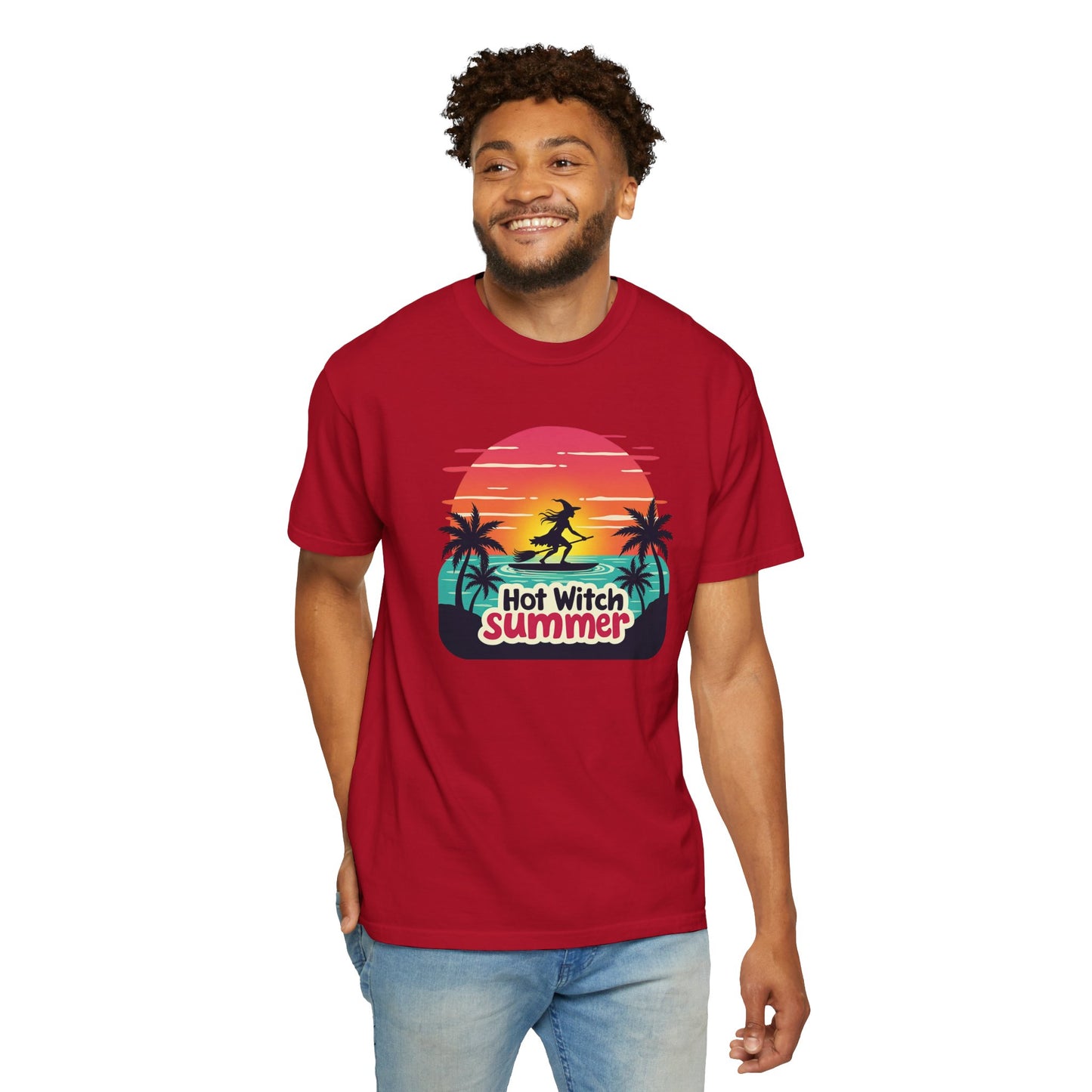 Hot Witch Summer - Surfing Retro Sunset Beach Tee