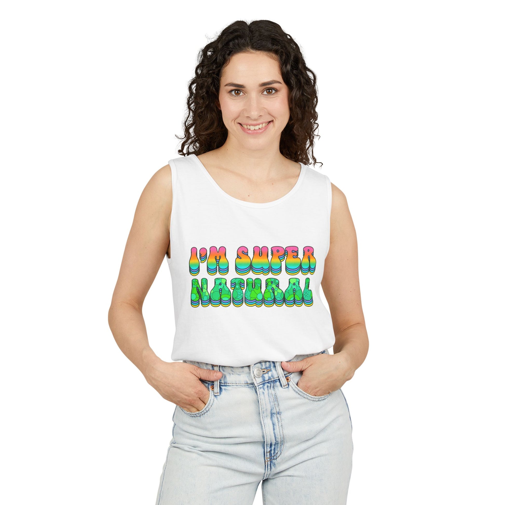 I'm Super Natural - Retro Affirmation virgo Tank Top (Unisex)